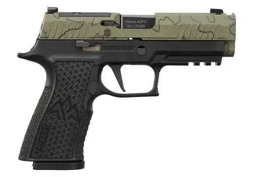 Top Quality | SIG Sauer P320 XTEN Endure Comp 10mm Moss Green Topographic Pattern Pistol