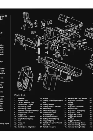 Get Yours - TekMat Original Cleaning Mat Ruger SR22 Parts Diagram 11 x 17 in