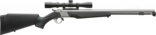 Top Quality - CVA Wolf V2 Scope Combo .50 Stainless Steel with Black Synthetic Stock Muzzleloader Rifle KonuShot 3-9x32 Scope