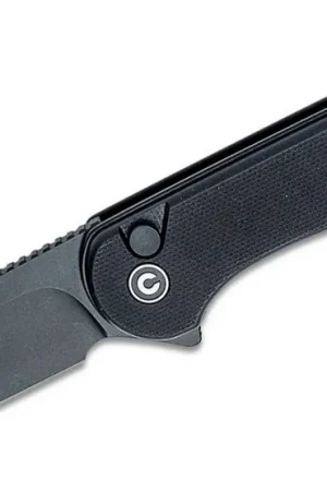 Almost Gone - CIVIVI Elementum II Button Lock Flipper Knife 75.1mm Nitro-V Drop Point Black Stonewashed