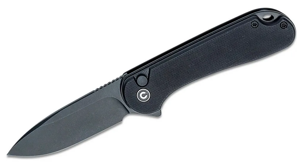 Almost Gone - CIVIVI Elementum II Button Lock Flipper Knife 75.1mm Nitro-V Drop Point Black Stonewashed