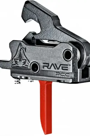 Rise Armament RAVE PCC Flat Trigger with Anti-Walk Single-Stage Black and Red - Great Deal
