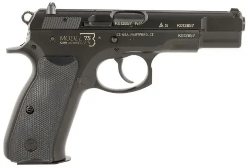 CZ 75 B 50th Anniversary Engraved 9mm Black Pistol | Save Now