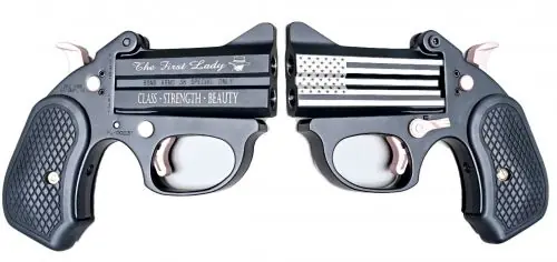 Special Price - Bond Arms First Lady Engraved Rose Gold .38 Special Black Cerakote Derringer