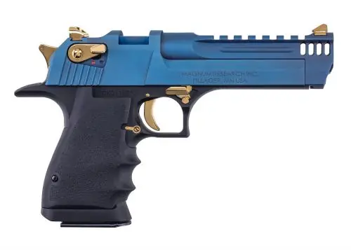 Magnum Research Desert Eagle L5 .44 Remington Mag Carbo Blue PVD with Titanium Gold Accents Pistol | Great Buy