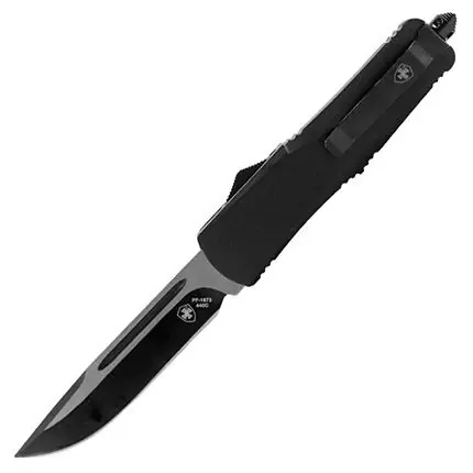 Highly Rated - Templar Knife OTF Small Drop Point Black Rubber