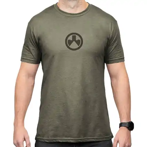 Magpul Icon Logo Cotton/Polyester Short Sleeve T-Shirt Icon Logo Olive Drab Heather | Express Delivery