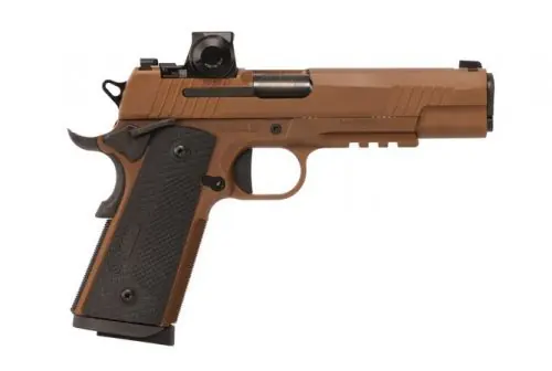Shop Now - SIG Sauer 1911X Full Size .45 ACP Coyote Pistol w/ ROMEO-X Compact Red Dot Optic