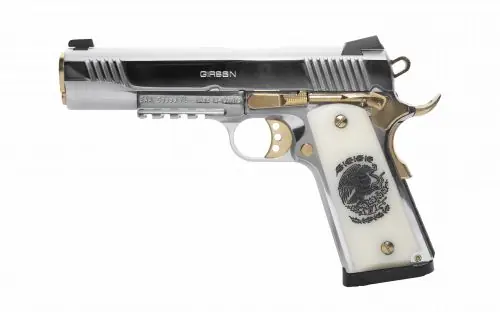 European American Armory MC1911 250th Anniversary .45 ACP Stainless Steel and Gold Pistol - Premium