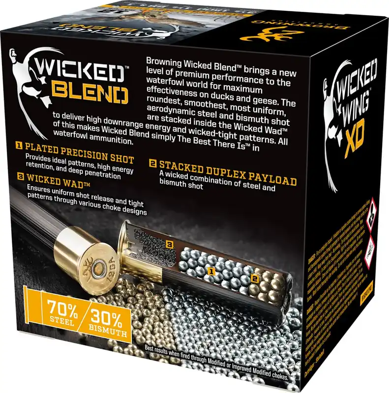 New Item | Browning Wicked Blend 12 Gauge 3.5in BB/1BI Shot 25 Rounds Per Box