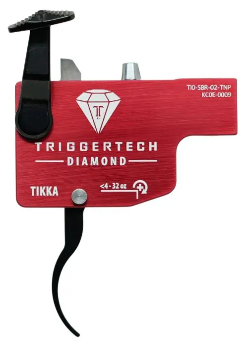 Low Stock | TriggerTech Tikka DIA Left Hand Red Curved LV