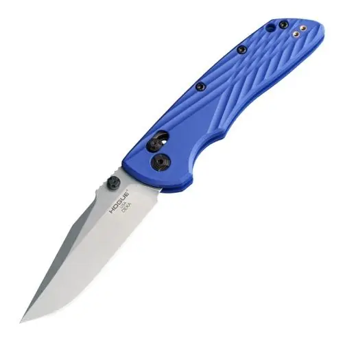 Hogue Deka Manual Folder Knife Stone Tumbled Blue - Just In