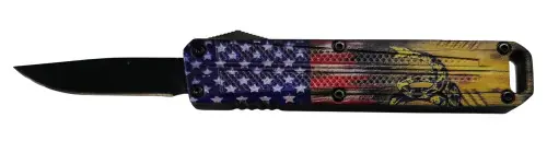 Fast Delivery - Xcaliber Knife Company Drop Point Mini OTF Drop Point Plain Black 440C SS