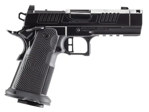 Ending Soon - Alpha Foxtrot AF1911 Romulus Compact Threaded Compensated 9mm Polished Black DLC Pistol