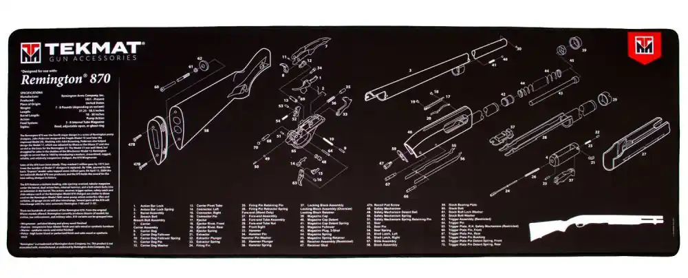Bargain - TekMat Ultra Premium Cleaning Mat Remington 870 Parts Diagram 15x44