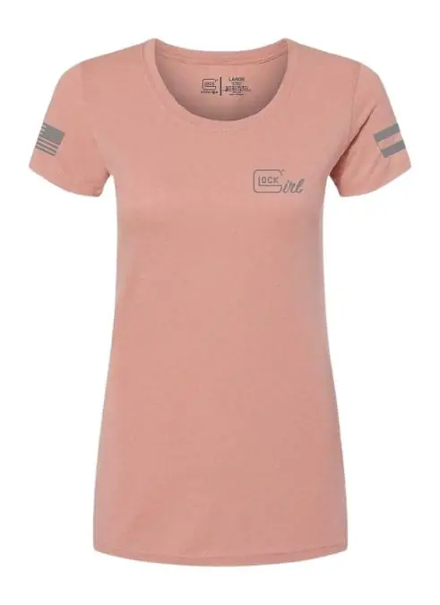 Glock Glock Girl Flag Tee L Pink | Act Fast