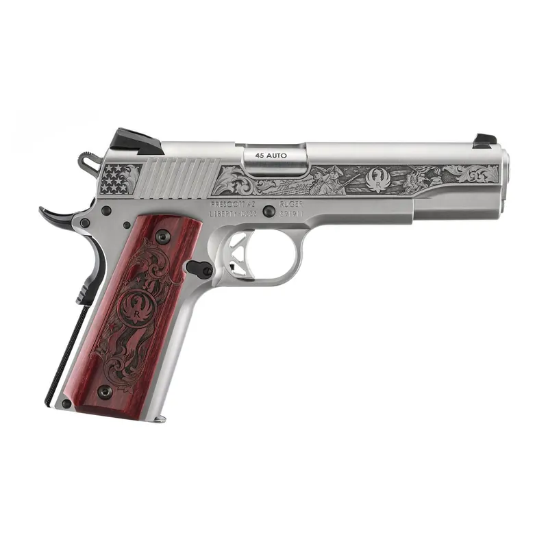 In Demand | Ruger SR1911 250th Anniversary Engraved .45 ACP Low-Glare Stainless Pistol