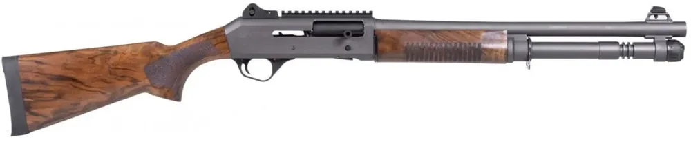 Super Sale - Panzer Arms M4 12ga 18.5" Disruptive Grey Cerakote, Walnut Stock, Ambidextrous, 5+1