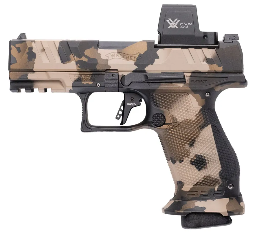 Walther PDP Pro-E Compact Limited Edition 9mm Desert Camo Cerakote Pistol w/ Vortex Venom 3 MOA Red Dot - Best-Selling