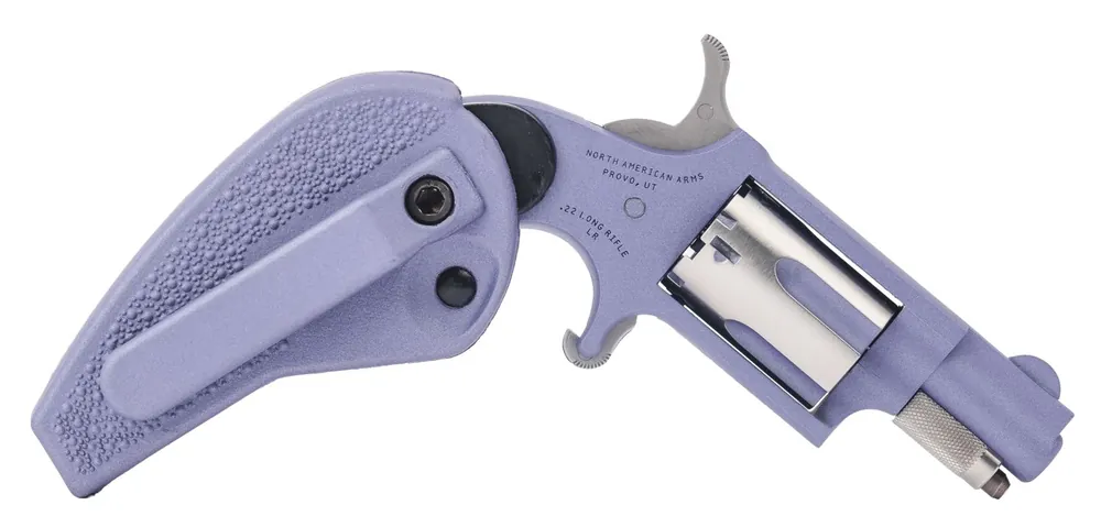 North American Arms NAA Folding Holster Grip .22 LR Crushed Orchid Cerakote Revolver - Special Price