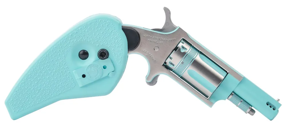 Buy Online | North American Arms 22MPBHG Folding Holster Grip .22 WMR Turquoise Cerakote Revolver