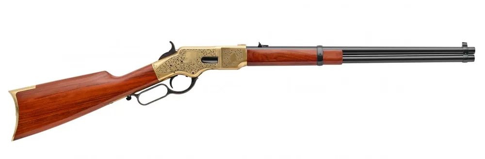 Uberti 1866 Yellowboy Deluxe Engraved Octagonal Barrel .45 Colt Polished Brass Rifle - Hot Deal