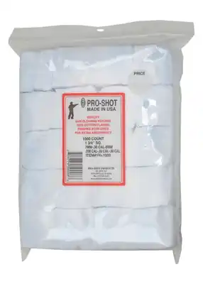 Pro-Shot Products Cotton Flannel Patches 7mm-.38/6mm Benchrest 1.75 Inch Square | Best Price