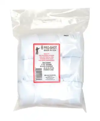 Buy Now - Cotton Flannel Patches .45-.58 Caliber 2.5 Inch Round 500 Per Ba