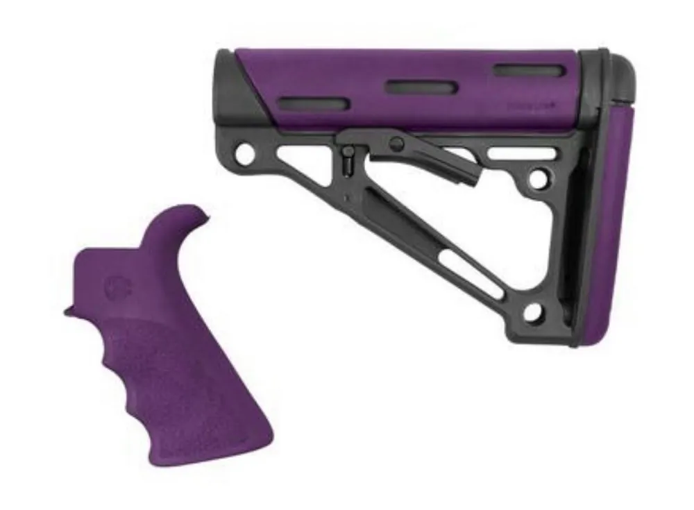 Factory Price | Hogue AR15/M16 Kit Finger Groove Beavertail Grip OverMolded Collapsible Stock Purple